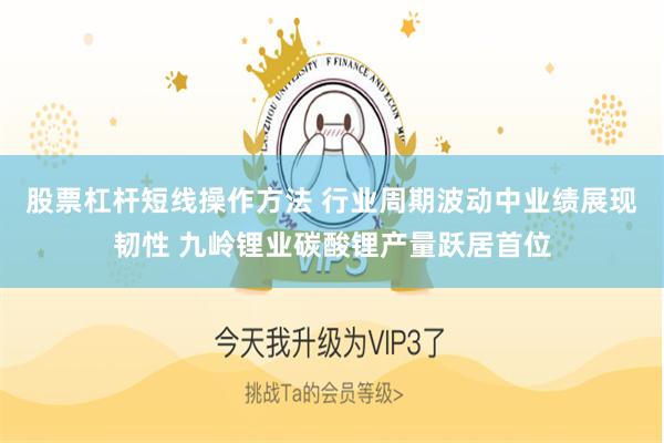 股票杠杆短线操作方法 行业周期波动中业绩展现韧性 九岭锂业碳酸锂产量跃居首位