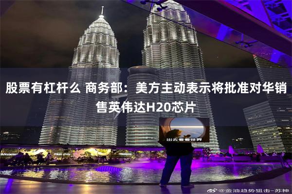 股票有杠杆么 商务部：美方主动表示将批准对华销售英伟达H20芯片