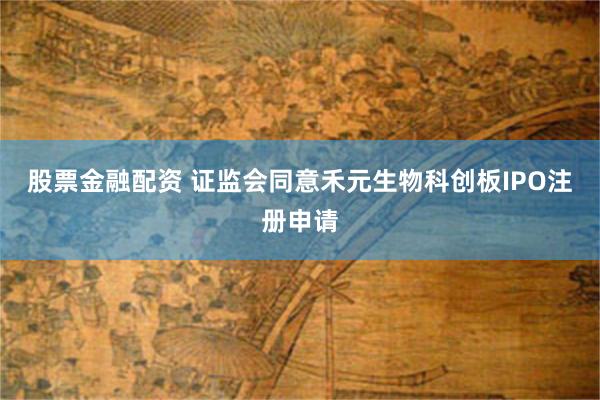 股票金融配资 证监会同意禾元生物科创板IPO注册申请