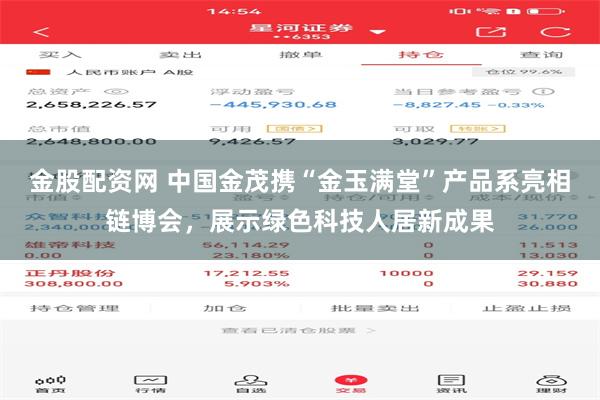 金股配资网 中国金茂携“金玉满堂”产品系亮相链博会，展示绿色科技人居新成果