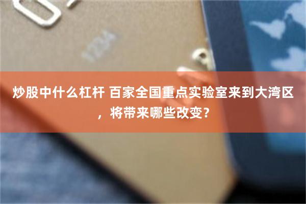 炒股中什么杠杆 百家全国重点实验室来到大湾区，将带来哪些改变？