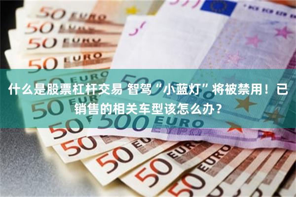 什么是股票杠杆交易 智驾“小蓝灯”将被禁用！已销售的相关车型该怎么办？