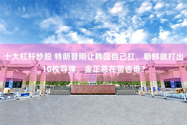十大杠杆炒股 特朗普刚让韩国自己扛，朝鲜就打出10枚导弹，金正恩在警告谁？