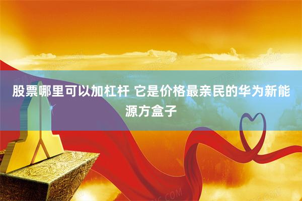 股票哪里可以加杠杆 它是价格最亲民的华为新能源方盒子