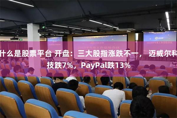 什么是股票平台 开盘：三大股指涨跌不一， 迈威尔科技跌7%，PayPal跌13%