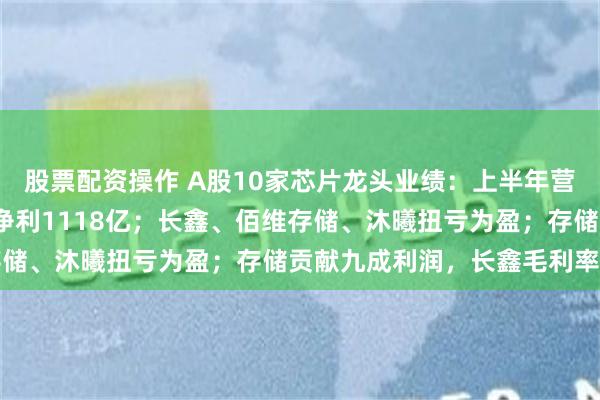 股票配资操作 A股10家芯片龙头业绩：上半年营收合计2679亿，归母净利1118亿；长鑫、佰维存储、沐曦扭亏为盈；存储贡献九成利润，长鑫毛利率最高