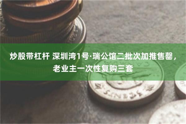 炒股带杠杆 深圳湾1号·瑞公馆二批次加推售罄，老业主一次性复购三套